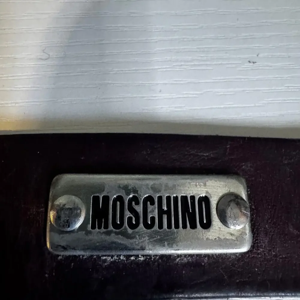 Vintage Moschino Cheap and Chic Brown Suede Leather Belt Made in Italy Size 50
